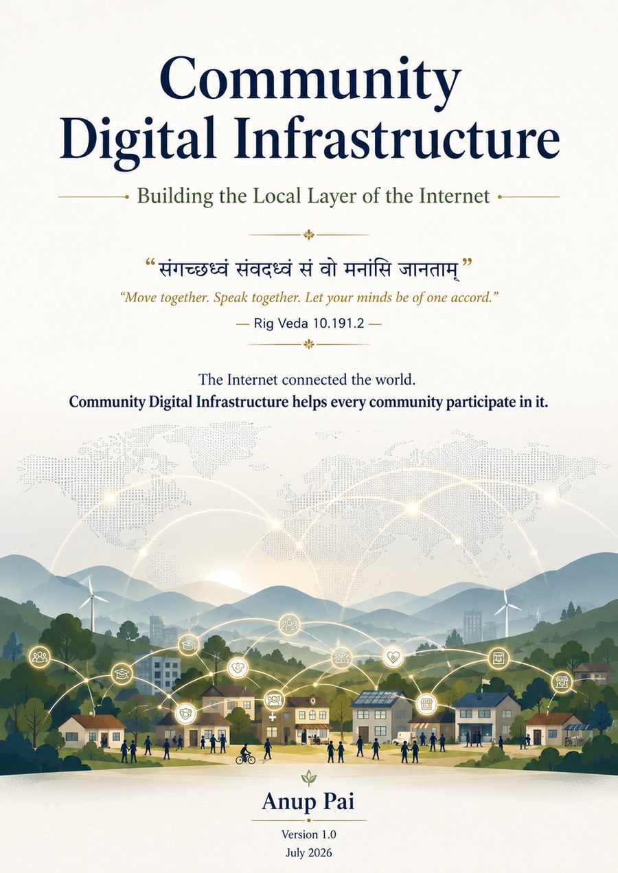 Whitepaper cover: Community Digital Infrastructure, Building the Local Layer of the Internet, by Anup Pai